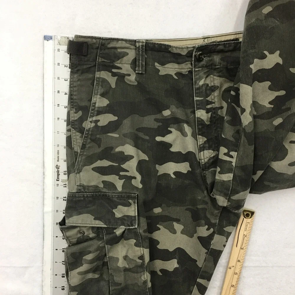 Banana Republic Mens Olive Camo Cargo Pants Military Green Camouflage Size 34